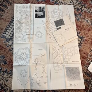 VTG Candlewicking Bedcover Patterns 1960s Lot Coverlet Large Number 45-50 Print